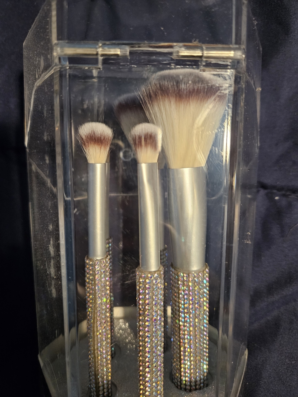 Source Unknown Silver Rhinestone 5-Piece Makeup Brush Set - Picture 5 of 5